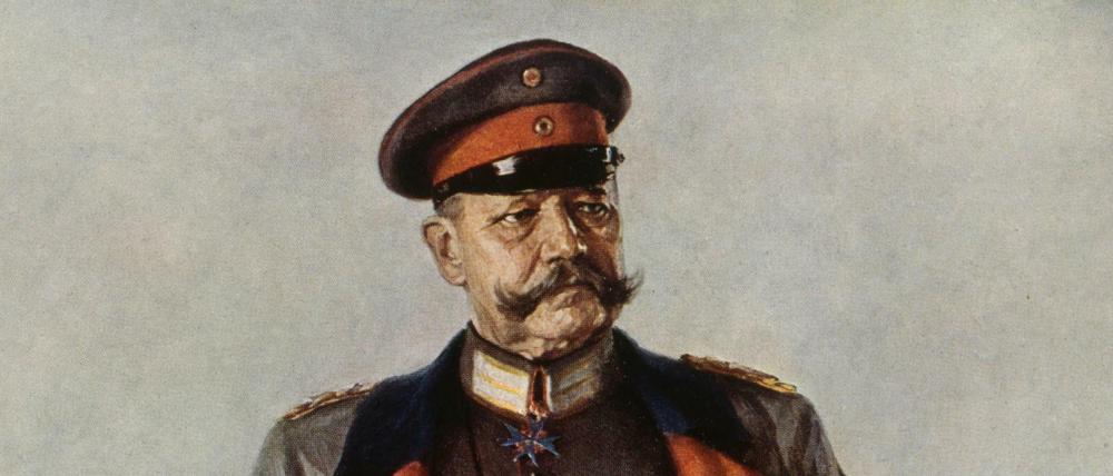 Das Gemälde von Walter Petersen zeigt den Paul von Hindenburg als Generalfeldmarschall.  
