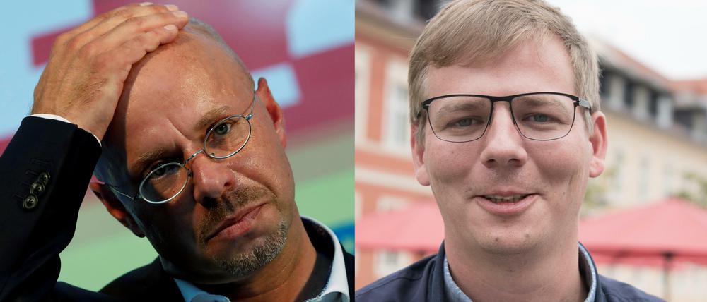 AfD-Landeschef Andreas Kalbitz und Linke-Spitzenkandidat Sebastian Walter.