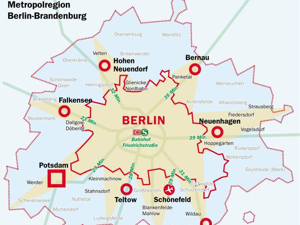 Der sogenannte Siedlungsstern in Berlin und Brandenburg.