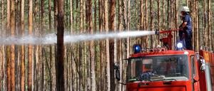 Mit Stand Montag sind rund 950 Hektar Brandfläche in Brandenburg registriert worden.