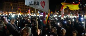 Pegida-Aufmarsch am 17. Februar in Dresden.