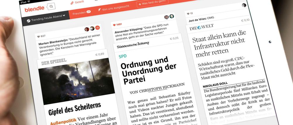 Der Online-Kiosk Blendle ist in Deutschland zunächst als Beta-Version an den Start gegangen. Offiziell geht es im September los.