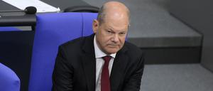 Kanzler Olaf Scholz im Bundestag.
