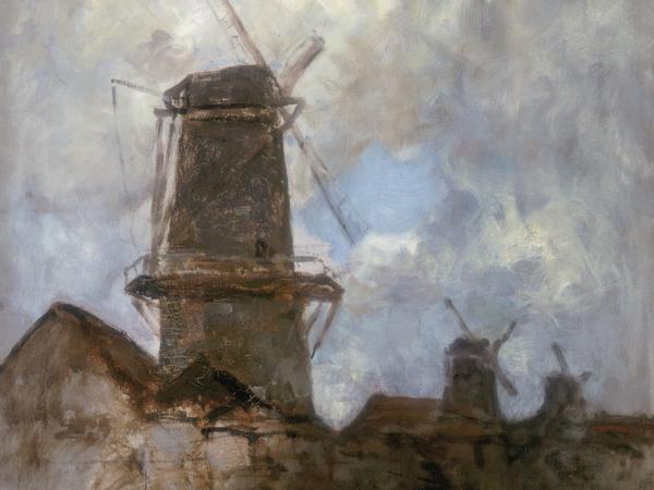 Jan Hendrik Weissenbruch, „Blick auf drei Mühlen“, 1890