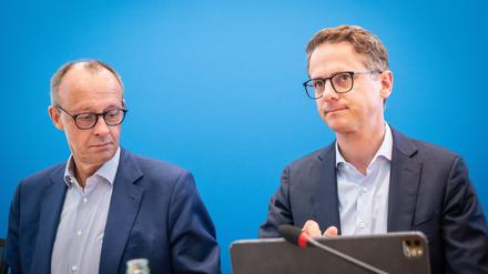Wollen nichts wissen von einer Reform der Schuldenbremse: CDU-Chef Friedrich Merz und CDU-Generalsekretär Carsten Linnemann.