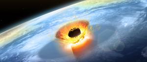 Simulation. So ähnlich könnte der Einschlag des Asteroiden ausgesehen haben, durch den die Dinosaurier ausstarben. 