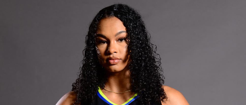 Arlington TX, - May 8 : Satou Sabally #0 of the Dallas Wings poses for a photograph during the Dallas Wings Media Day on May 8, 2023 at College Park Center , Arlington Texas. NOTE TO USER: User expressly acknowledges and agrees that, by downloading and or using this photograph, user is consenting to the terms and conditions of the Getty Images License Agreement. Mandatory Copyright Notice: Copyright 2023 NBAE   Michael Gonzales/NBAE via Getty Images/AFP (Photo by Michael Gonzales / NBAE / Getty Images / Getty Images via AFP)