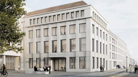 Der Siegerentwurf: So soll das Eckgebäude an der Friedrich-Ebert-Straße nach einem Entwurf von Vielmo Architekten aussehen.