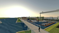 So könnte der Hafen in Teltow mal aussehen. Visualisierung: Stadt Teltow