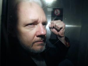 WikiLeaks-Gründer Julian Assange wird aus dem Gerichtssaal geführt.