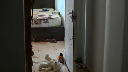 Verwüstete Wohnung in einem Kibbuz nach den Angriffen vom 7. Oktober.