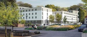 So soll das Wohnheim für 423 Studierende auf dem Campus Golm der Universität Potsdam aussehen.