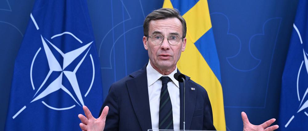 Schwedens Regierungschef Ulf Kristersson ist auf die Stimmen der rechten Schwedendemokraten im Parlament angewiesen.