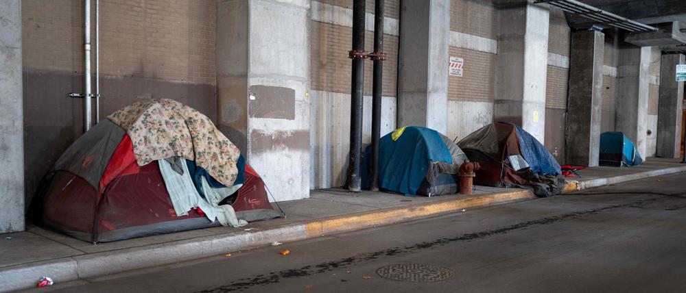Obdachlose in Chicago, Illinois. 