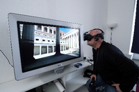Antike Ansichten. Mit Hilfe einer VR-Brille kann man durch das Forum Romanum gelangen. Foto: Ottmar Winter 