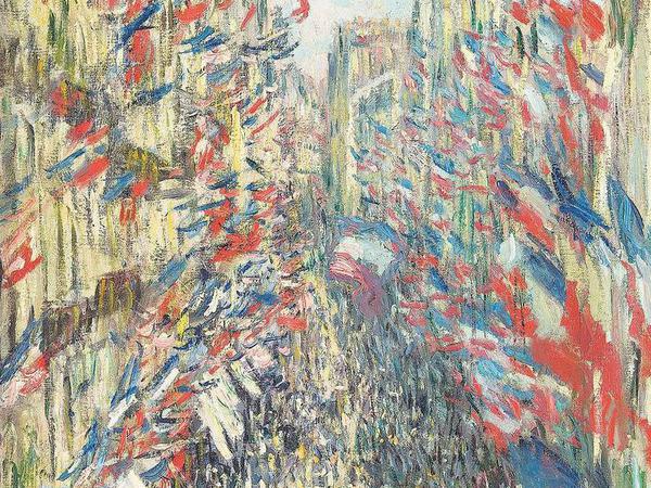 Fahnenmeer. Der Nationalfeiertag in Paris, von Monet gemalt 1878.