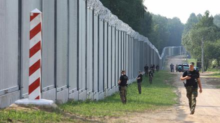 Der neue Grenzzaun zwischen Polen und Belarus.