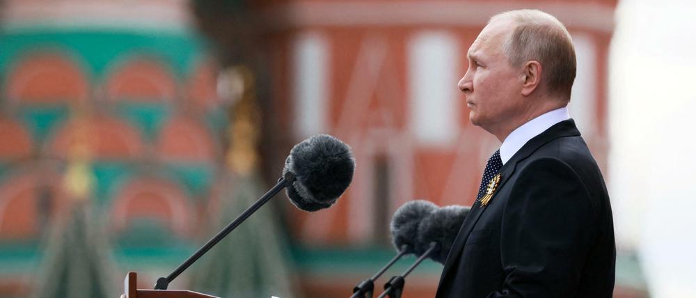 Der russische Präsident Wladimir Putin während seiner Rede am „Tag des Sieges“.