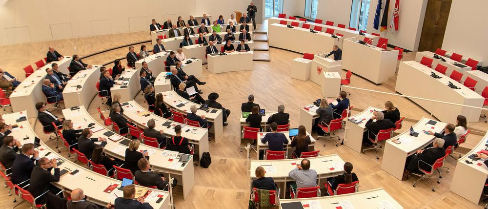 Der Brandenburger Landtag bei seiner zweiten Plenarsitzung. 