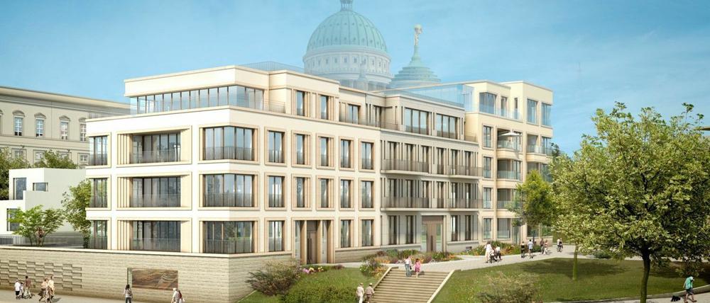 Dieses Gebäudeensemble will der Berliner Unternehmer Abris Lelbach an der Alten Fahrt errichten. Die Rathauskooperation verlangt Änderungen.