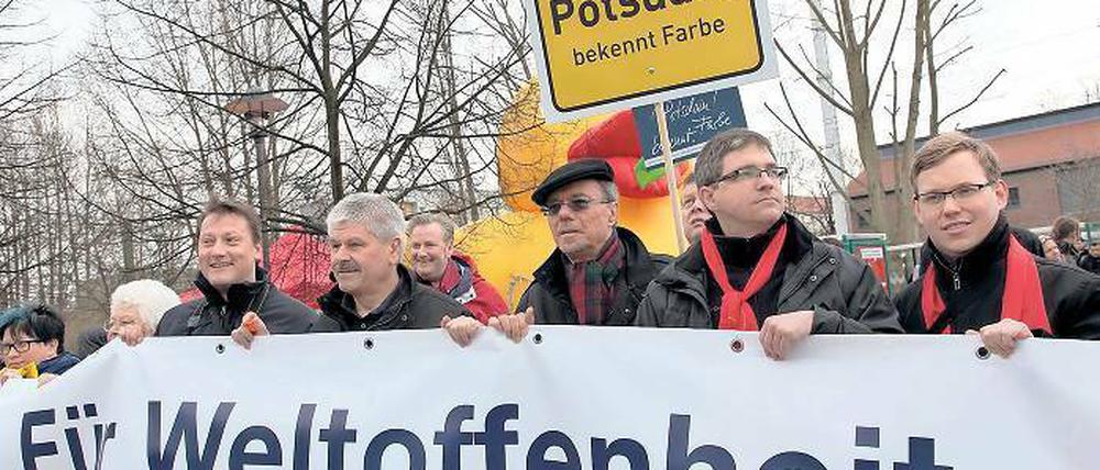 Das Bündnis "Potsdam bekennt Farbe" hatte unter anderem erfolgreich eine NPD-Kundgebung blockiert.