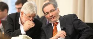 Zwei, die soo Brandenburg sind: Ministerpräsident Platzeck (SPD) und Finanzminister Helmuth Markov (Linke.