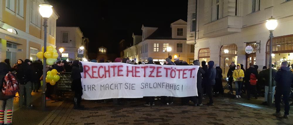 Demonstration gegen rechten Terror nach dem Anschlag von Hanau in Potsdam.