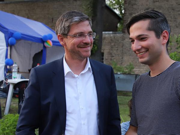 Oberbürgermeister Mike Schubert und SPD-Kreischef David Koelsnyk (v.l).