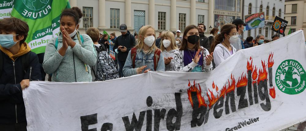 Im September gingen Umweltaktivisten im Rahmen des globalen Klimastreiks auch in Potsdam auf die Straße.