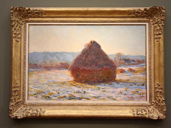 Museum Barberini, Claude Monet Getreideschober, Schnee, Sonnenlicht, 1891.