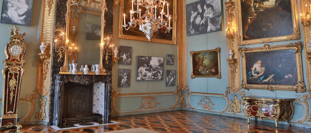 Die Blaue Kammer in der Königswohnung im Neuen Palais.