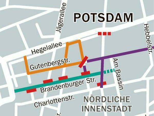 Ab Ende April 2020 sollen Poller den Durchgangsverkehr auf der Gutenbergstraße verhindern