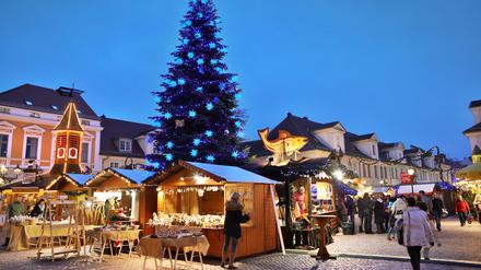 Der Potsdamer Weihnachtsmarkt "Blauer Lichterglanz", hier bei der Eröffnung 2019.
