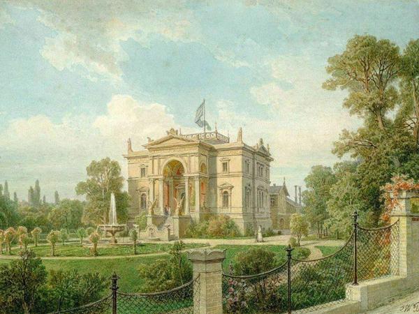 Historische Ansicht der Villa Francke auf einem Gemälde von 1877.