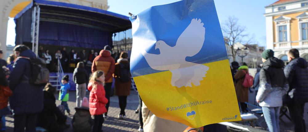 Die Benefizveranstaltung „Solidarität mit der Ukraine“ im März auf dem Potsdamer Luisenplatz. 