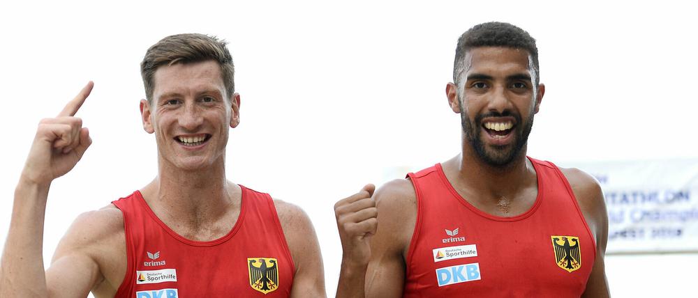 Siegerduo. Patrick Dogue (r.) und Alexander Nobis aus Deutschland jubeln über WM-Gold. 