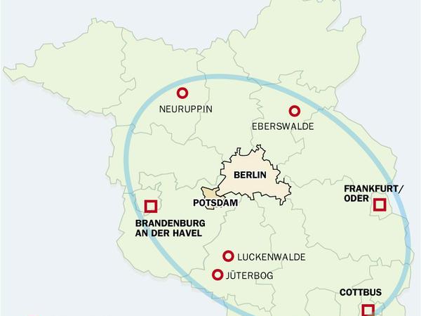 Erweiterter Metropolenraum. Mittlerweile weisen Städte wie Jüterbog, Neuruppin, Eberswalde, Luckenwalde oder Brandenburg/Havel positive Wanderungssalden mit Berlin auf. 