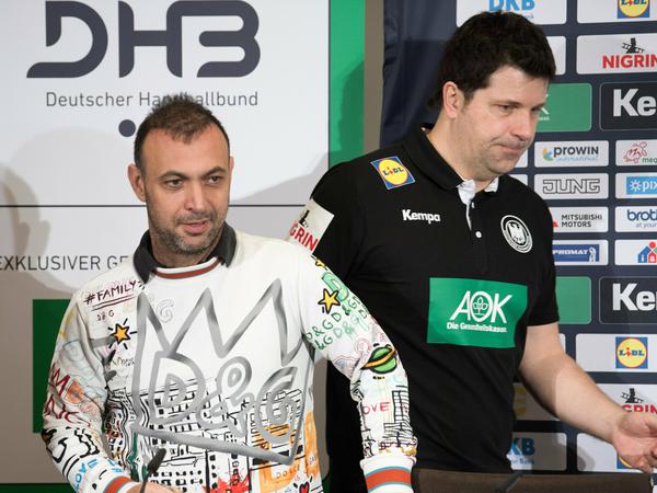 DHB-Vizepräsident Bob Hanning (l.) und Alexander Haase sind auch über ihre kooperierenden Vereine Füchse Berlin und VfL Potsdam verbunden. 