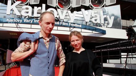 Regisseur Dietrich Brüggemann und seine Schwester, Drehbuchautorin und Schauspielerin Anna Brüggemann in Karlovy Vary.
