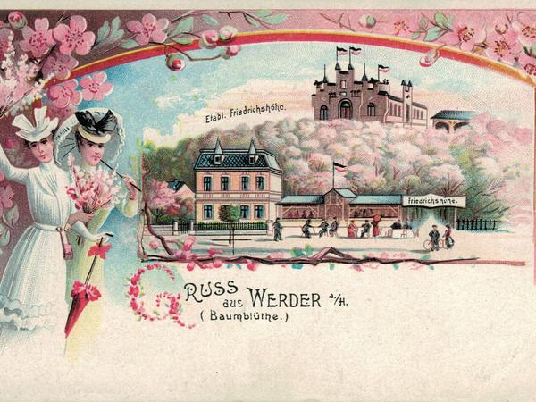 Frühe Werbung. Um 1902 entstand diese Postkarte der Friedrichshöhe.