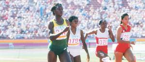 Bei den Olympischen Spielen 1984 in Los Angeles wurde Merlene Ottey (links) über 100 und 200 Meter Dritte. 